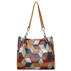 Bolso de hombro de lujo para mujer, Cartera de gran capacidad con retales, a la moda, novedad de 2024