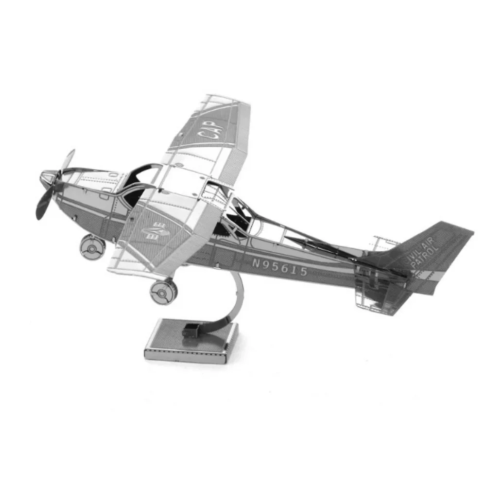 3D Cessna 172 Home Decor Assemble Metal Figurine Puzzle DIY High Difficulty Hand-assembled Model Desk Decoration Birthday Gifts