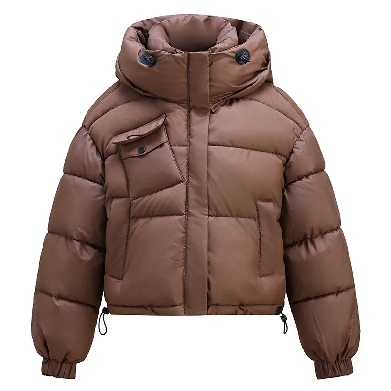 Kapuze Baumwolle gepolsterte Jacke weibliche kurze 2024 Winter neue koreanische Mode lose warme Mantel Baumwolle gepolsterte Jacke