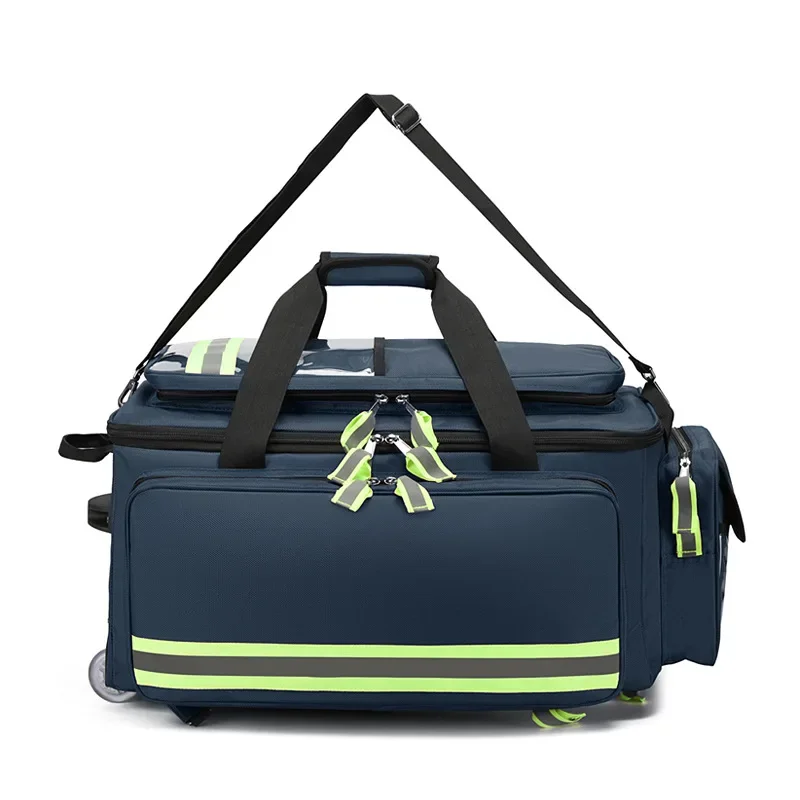 Large Capacity Empty Trolley First Aid Bag Waterproof EMS Backpack for Medical Outdoor Clinic Nursing Earthquake Rescue Kit