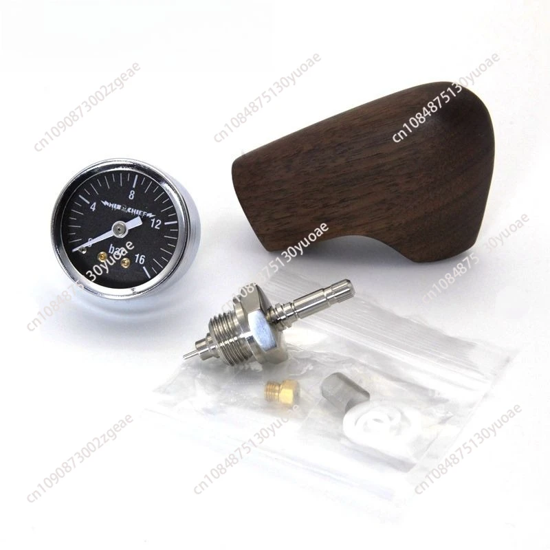 Coffee Machine Transformer Pin Style Flow Limiting Valve Lever Pressure Gauge Solid Wood Dial Easy to Control Water Flow