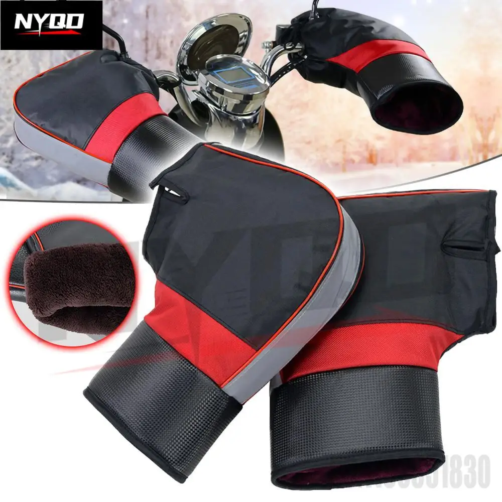 

Protective Motorcycle Scooter Thick Warm Handlebar Muff Grip Handle Bar Muff Rainproof Riding Winter Warmer Thermal Cover Gloves