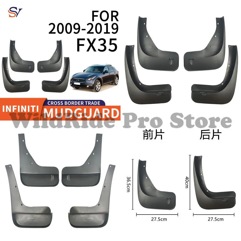 

Front and Rear Mud Flaps for 2009 2019 Infiniti FX35 Easy Installation PP Plastic Protective Fender Liners