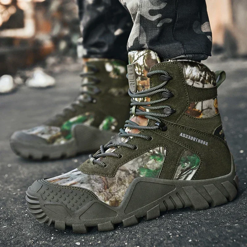 Men's Boots Combat Tactical Boots Men Camouflage Shoes Outdoor Work Shoes Special Force Desert Motocycle Boots Men Ankle Shoes