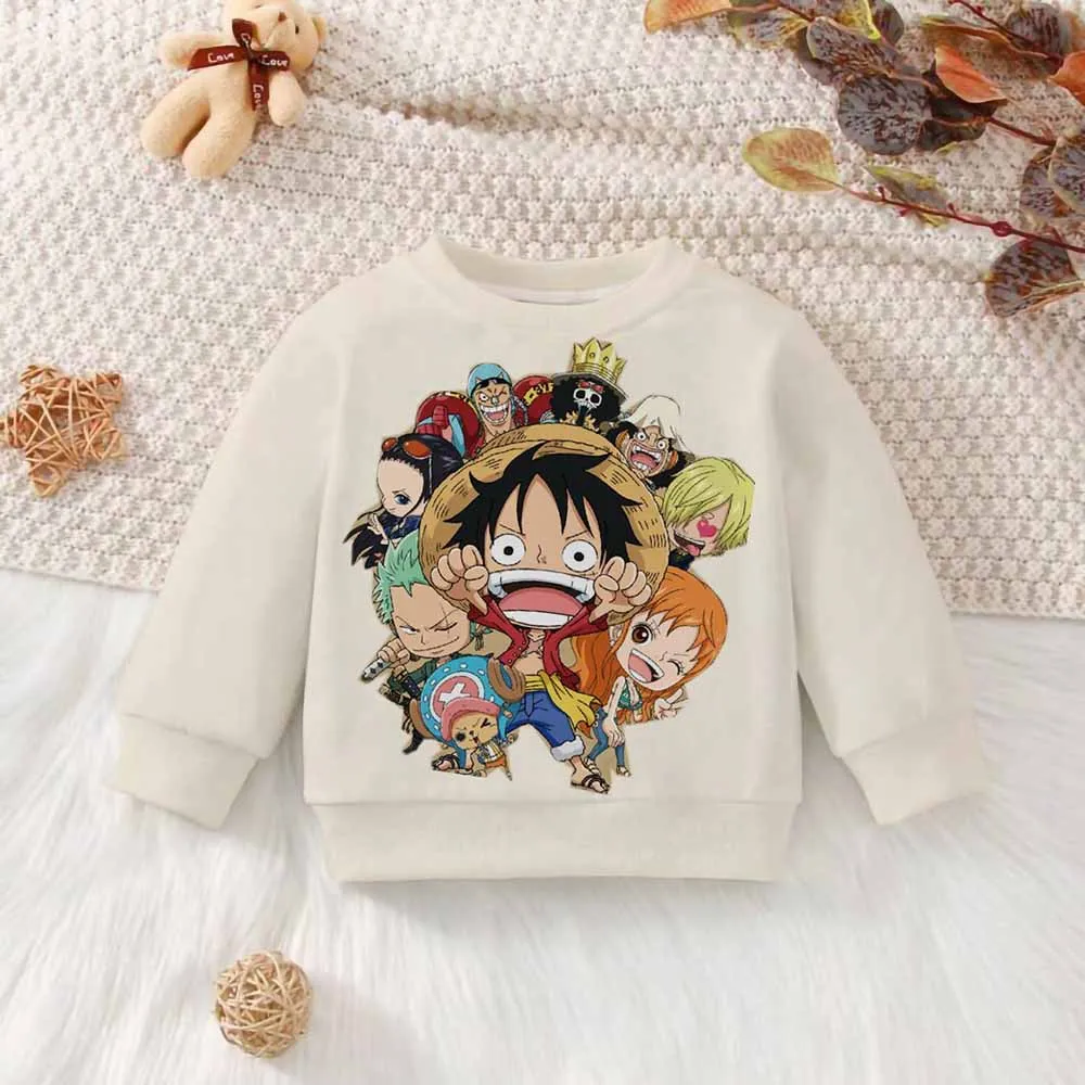 

Japanese Anime Cartoon Graphic Sweatshirt for Children, One Piece, Roronoa Zoro, Funny Luffy, Ullzang, 5 Hoodie, 90's