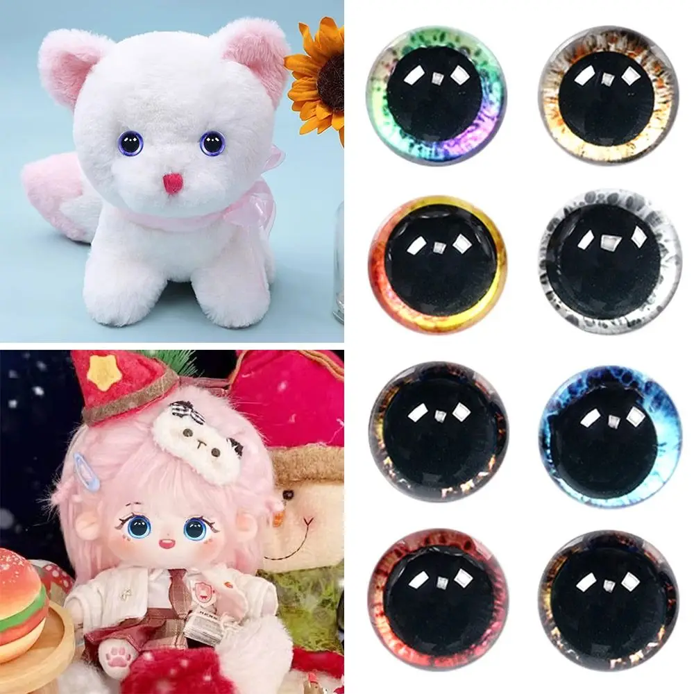 20pcs Round 6mm-20mm Flat Bottom Eyes Crafts Eyes Crystal Plastic Puppet Crystal Eyes Stuffed Toys Parts DIY Doll Accessories