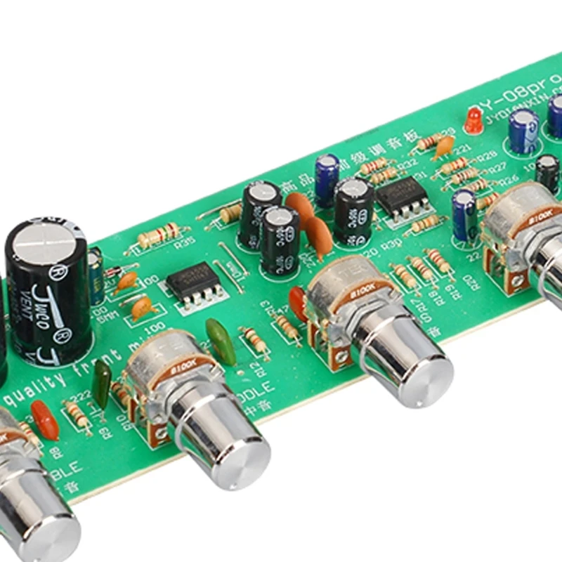 BY-08 HiFi Preamplifier Board Bass Mid Treble Balance Volume Adjustable Preamp Board with Tone Control