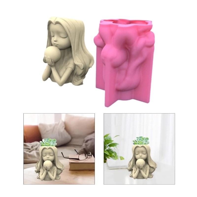 

Flower Pot Silicone Mold Concrete Cement Plant Pot Mold Flowerpot Epoxy Resin Mould Makeup Brush Holder Mold Y08E