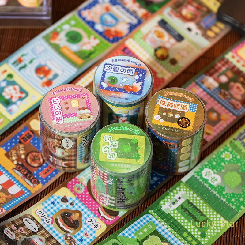 Showa Memory Series Cute Photo Frame Die-cutting Tape Kawaii Paper Decorative Collage Adhesive DIY Scrapbooking Hand Stationery