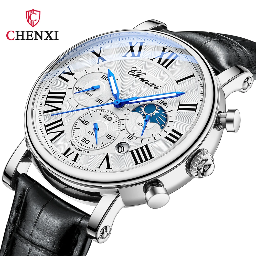 CHENXI Watches High Quality Luxury Watch Men Leather Fashion Casual Quartz Wristwatches Luminous Waterproof Watch For Men Gifts