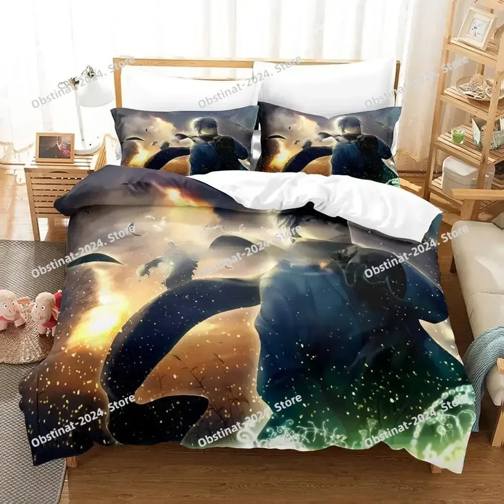 

2025 Mushishi Bedding Set Single Twin Printed Bed Set With Pillowcase Bed Duvet Cover Soft Single Double Queen Super King Size