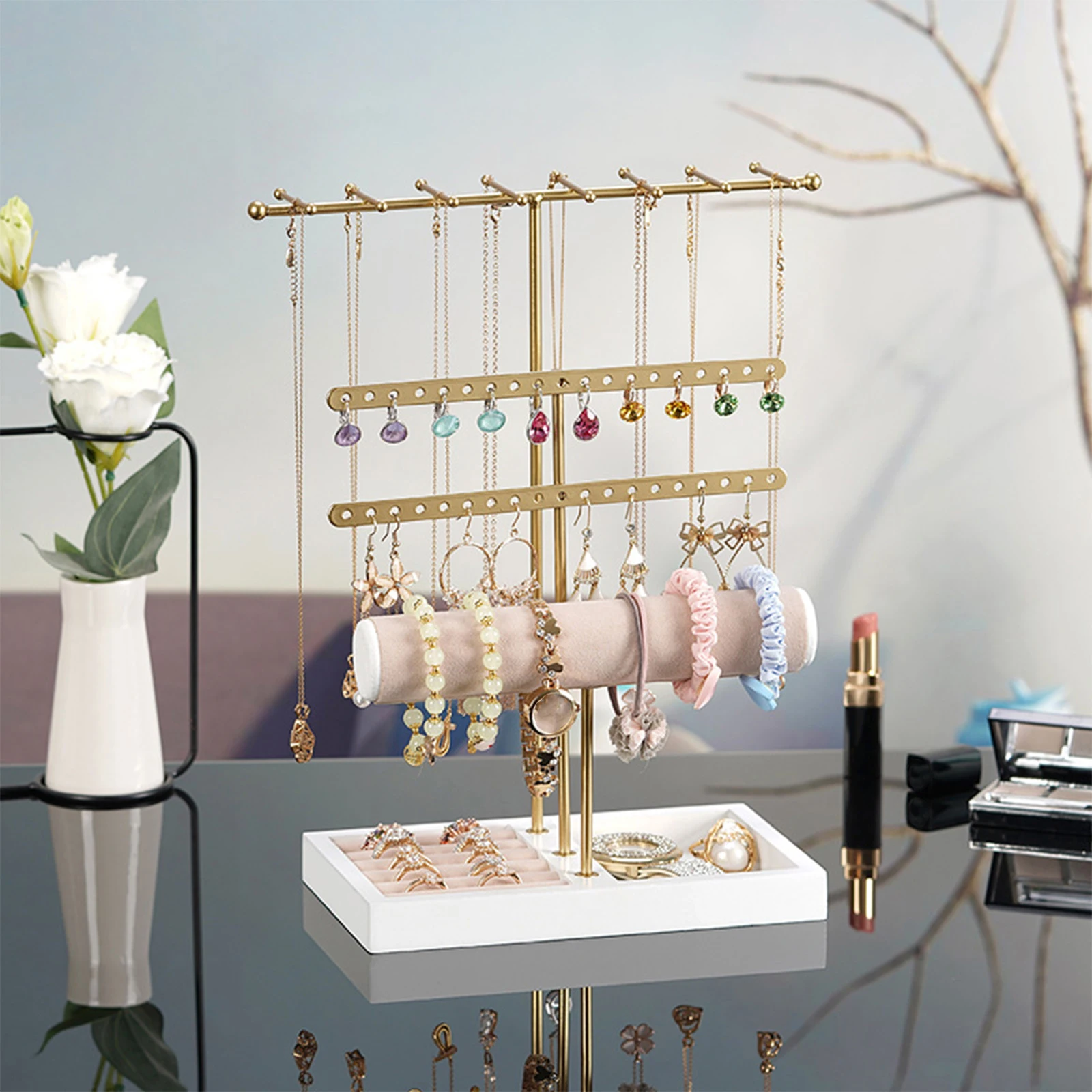 

Jewelry Display Rack Fashion Jewelry Showcase Bracelet Display Stand for Living Room Shopping Mall Apartment Desk Earrings