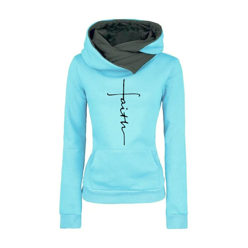 

New autumn and winter fleece hoodie for women, fashionable European and American fleece hooded hoodie, casual sports pullover, t