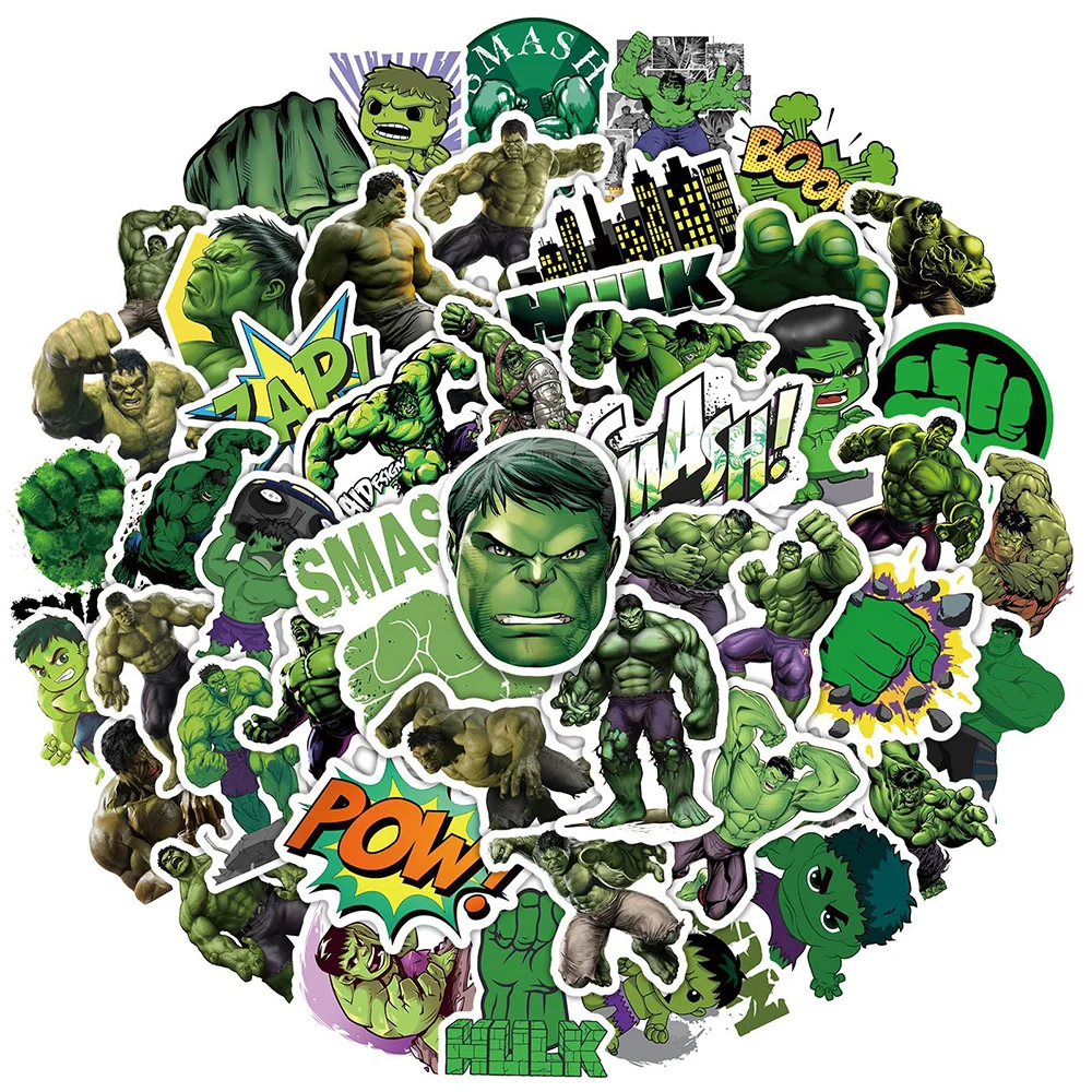 

10/30/50pcs Marvel Super Hero Robert Bruce Banner Hulk Stickers The Avengers Decal Skateboard Laptop Bike Car Cool Anime Sticker