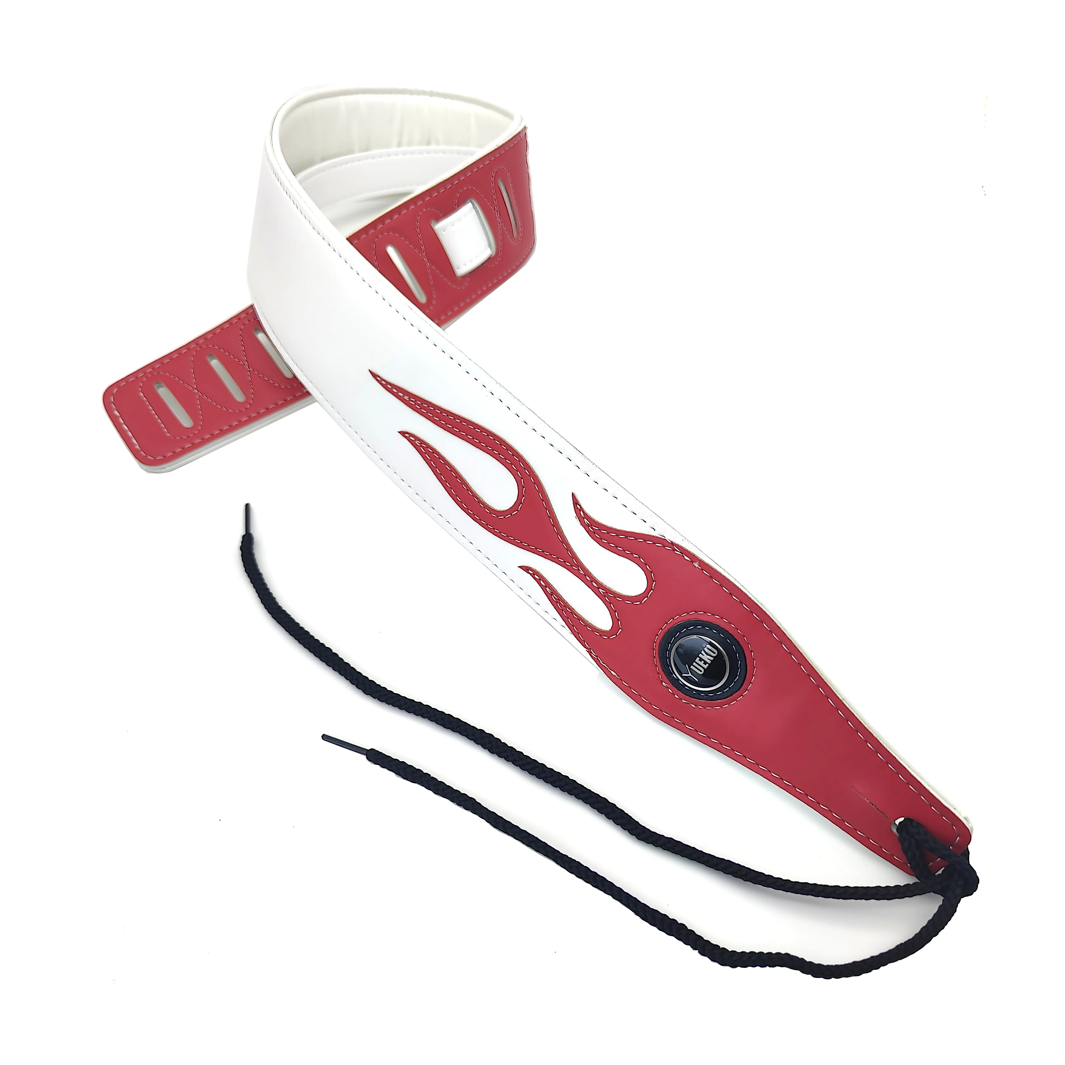 YUEKO Lightning Pattern/Flame Guitar Strap Adjustable Length Strap for Acoustic/ Electric Guitar/Bass Available in Multicolor