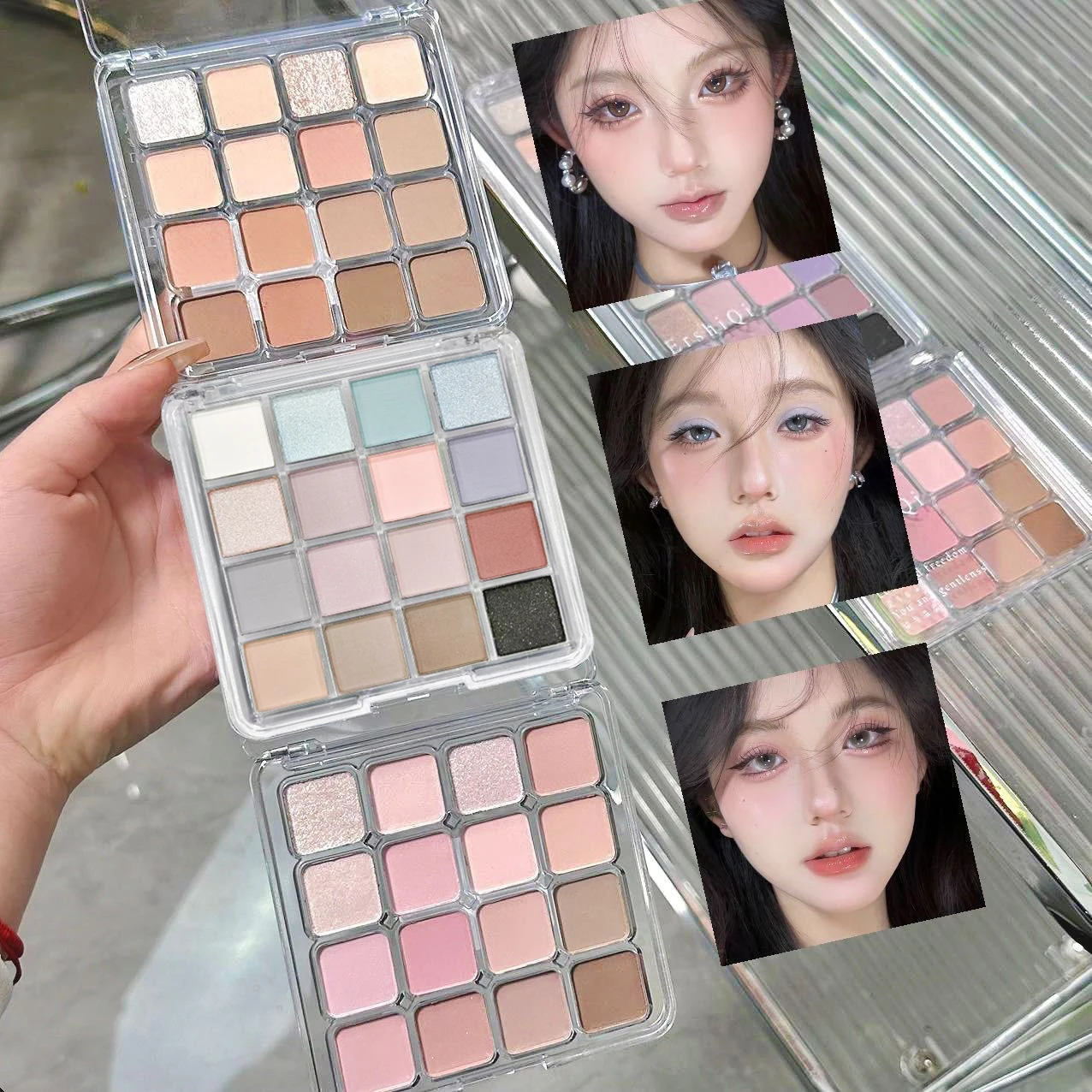 K'APEINE Palette de fards à paupières 16 couleurs, finition mate et scintillante, palette de fards à paupières Dopamine colorée pour un look de maquillage vibrant