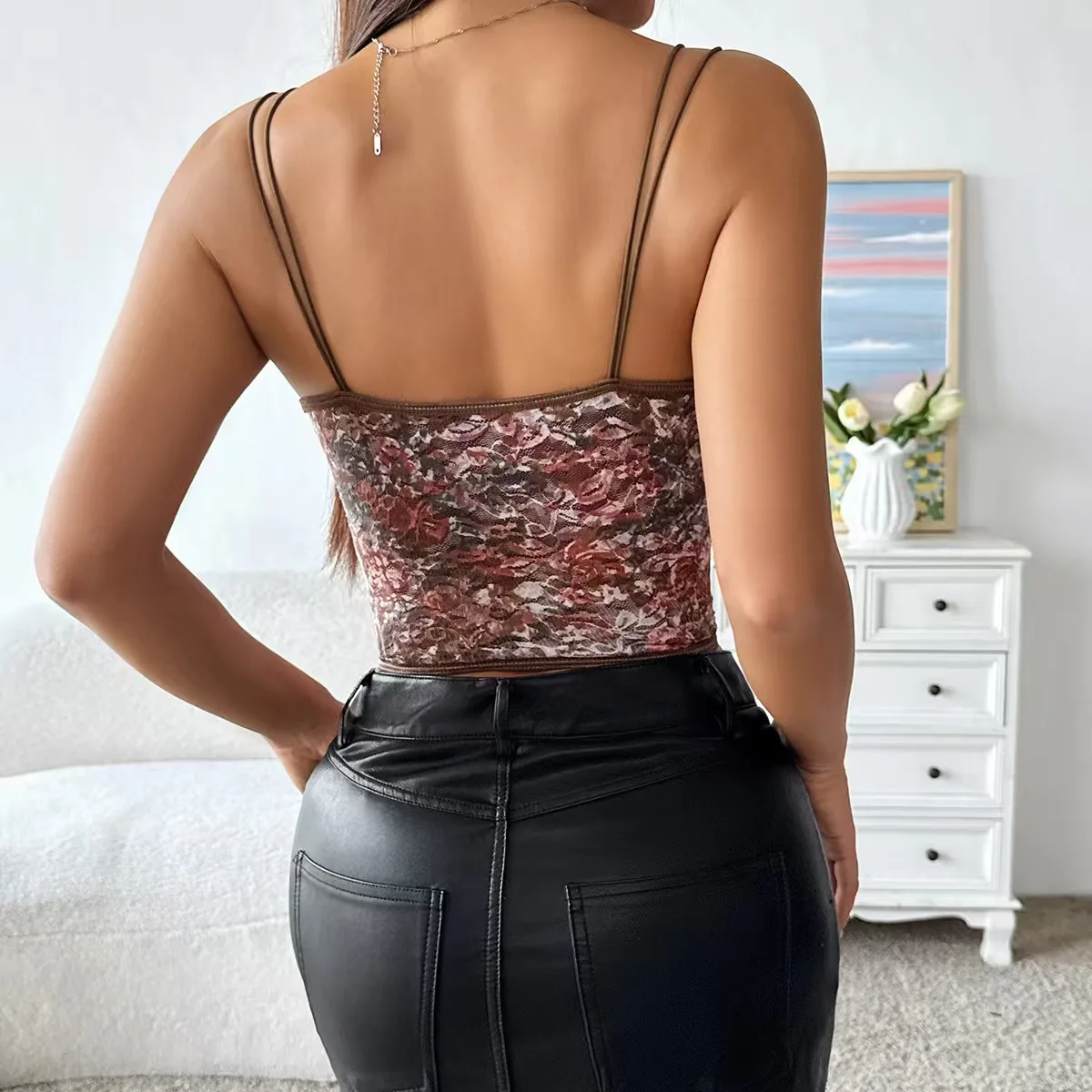 French palace style printed high-end fashion bra, retro women's simple and elegant fishbone bra