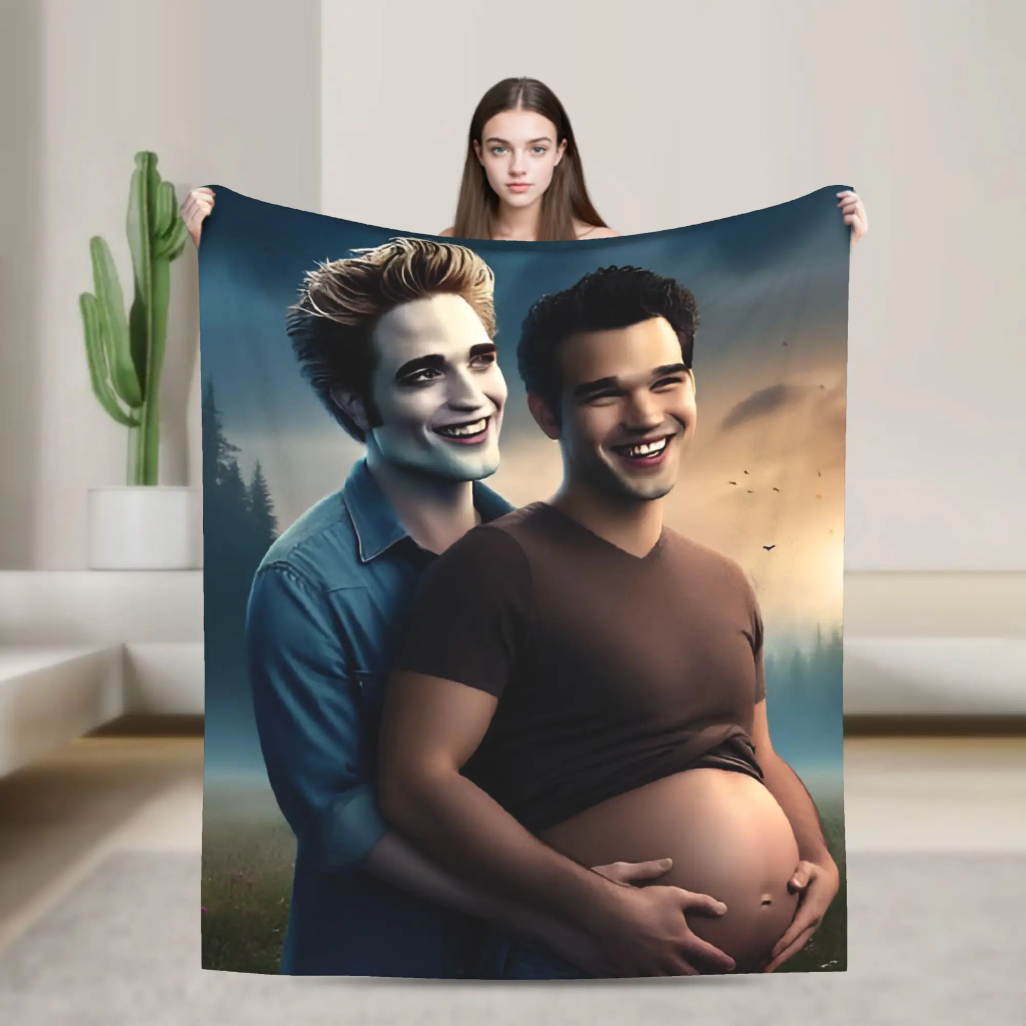 Twilight Meme Flannel Throw Blanket  Blankets for Bed Car Ultra-Soft Bedspread,