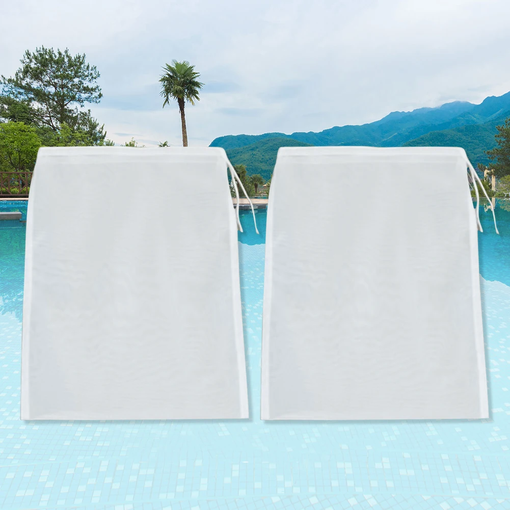 Filet de remplacement en maille fine pour la collecte des feuilles, sac de chaussettes, filtre, accessoires en nylon durable pour les livres du cuir chevelu de piscine, 2 pièces