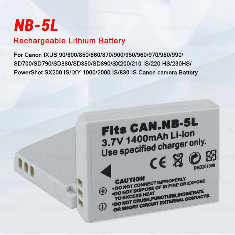 

NB-5L 3.7V Battery NB5L for Canon IXUS 800 850 870 880 890 900 90 950 960 970 980 990 IS IXY 800 830 IS NB 5L Camera Batteries