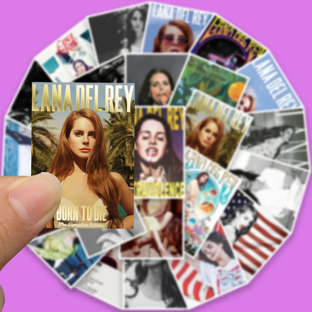 Lana del rey postersの防水ラップトップ,25個,ステッカー,スーツケース,アウトドア,冷蔵庫,おもちゃ,冷蔵庫用の防水ステッカー