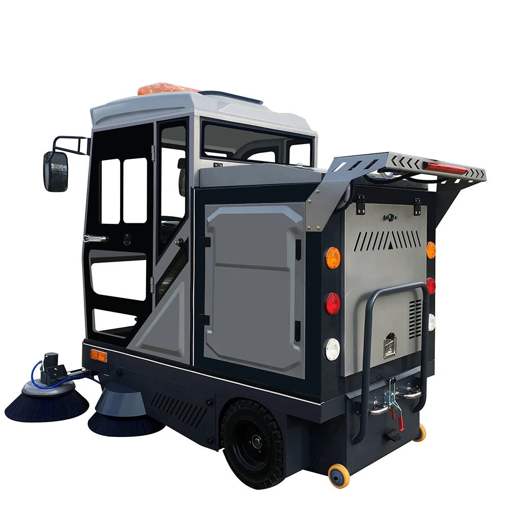 Industrial Electric All Closed Cab Floor Sweeper Driving Type Road Sweeper Street Cleaning Machine