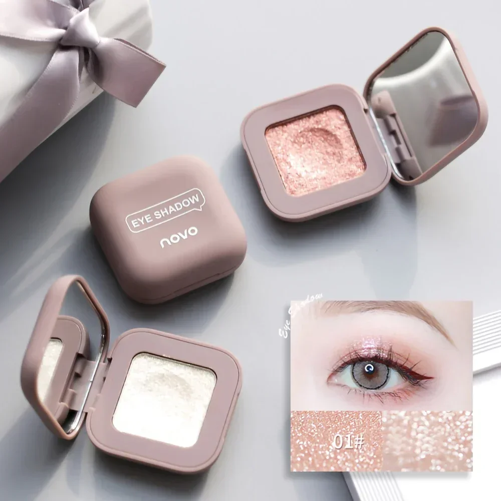 Novo Strong Stickiness Eye Ehadow Hoogglans Gepolariseerde Glitter Heetste Single Eyeshadow Palette Gemakkelijk mee te nemen Cosmetica Make-up