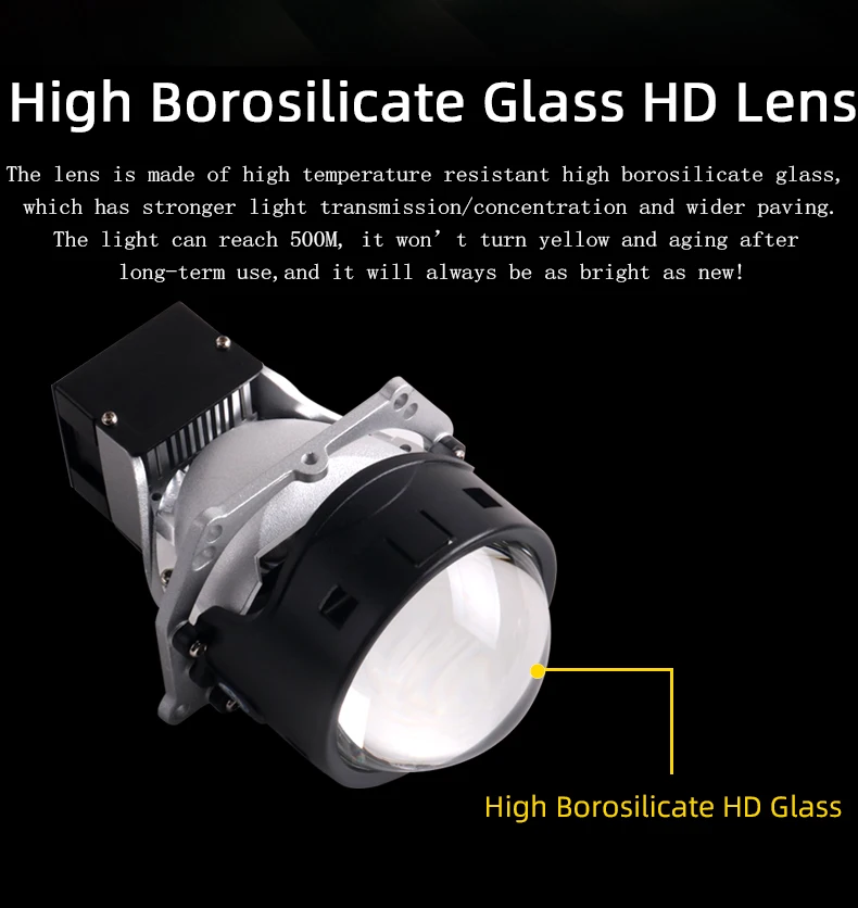 Car Headlight Assembly Light Source Sanvi Customize L50 Bi LED Laser Projector Lens Headlight Motor Automotive LED Headlight Kit