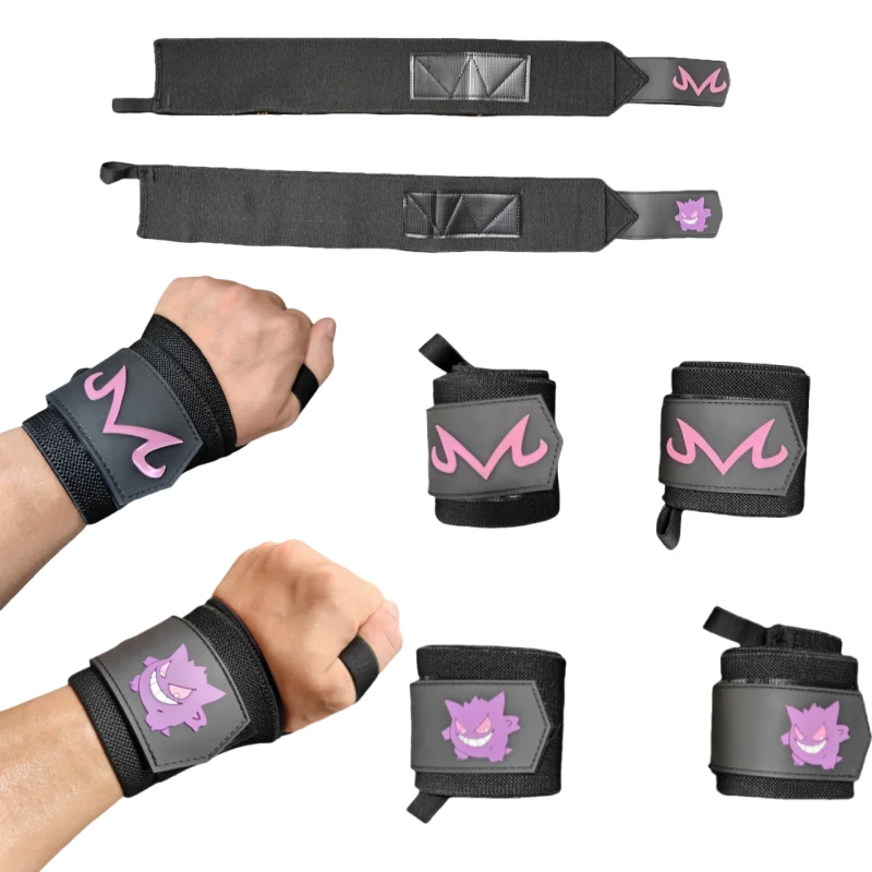 Cotton Weightlifting Wrist Wraps with 3D Silicone Logo Professional Gym Wrist Support  Wraps Fit Men & Women Strength Training