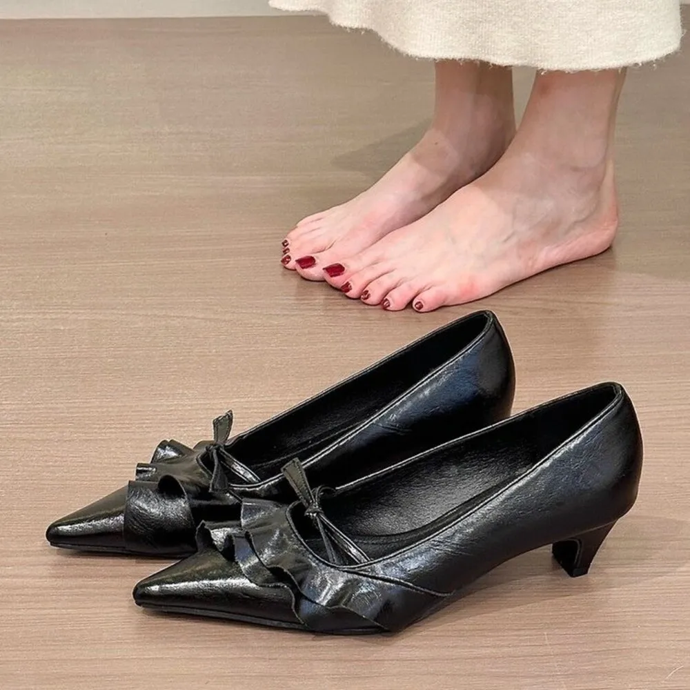 النساء أشار تو أحذية عالية الكعب فستان مضخات صناديل للنساء خريف 2025 أحذية ضحلة أنيقة موضة ماري جين Zapatos #3