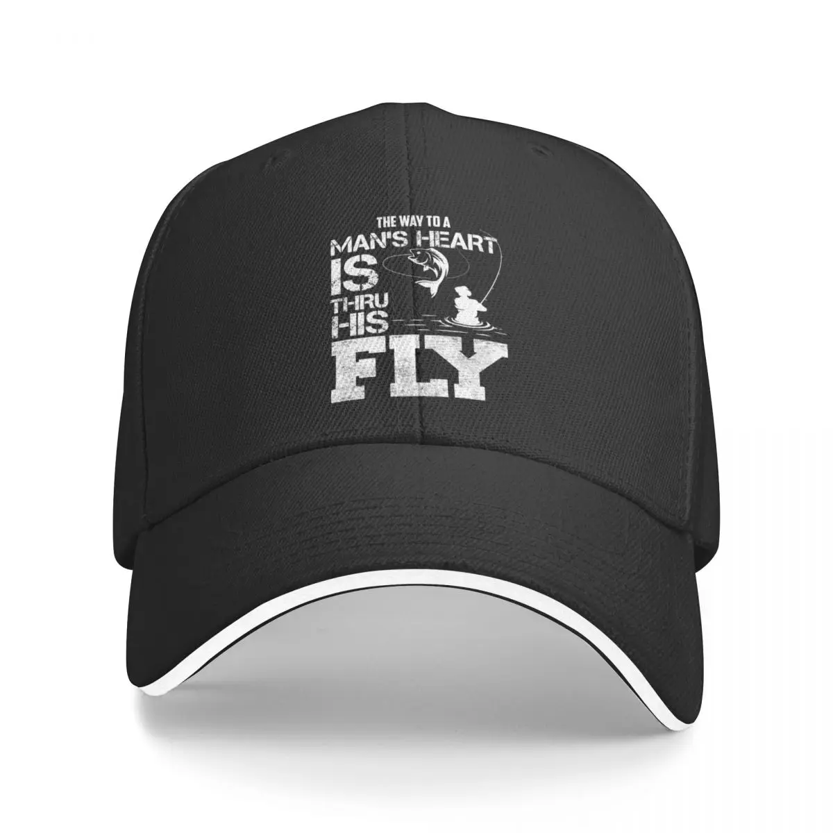 Funny Fishing Design The Way To A Man's Heart Is Thru His Fly Cap Baseball Cap beach hat winter woman hats Men's