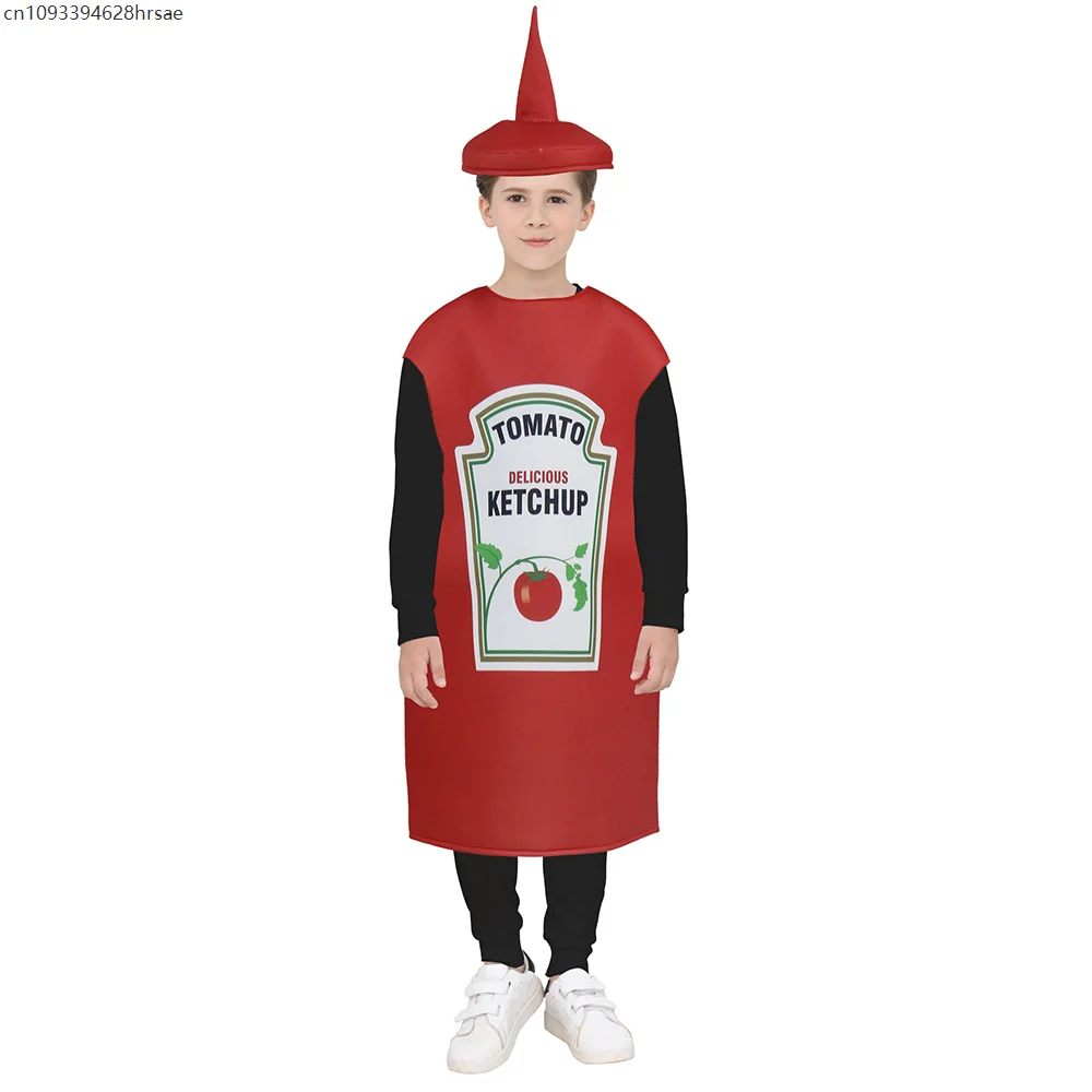Adult Funny Party Food Sponge Cosplay Outfit Carnival Costume Family Gathering Stage Performance Fries Ketchup Dress Up