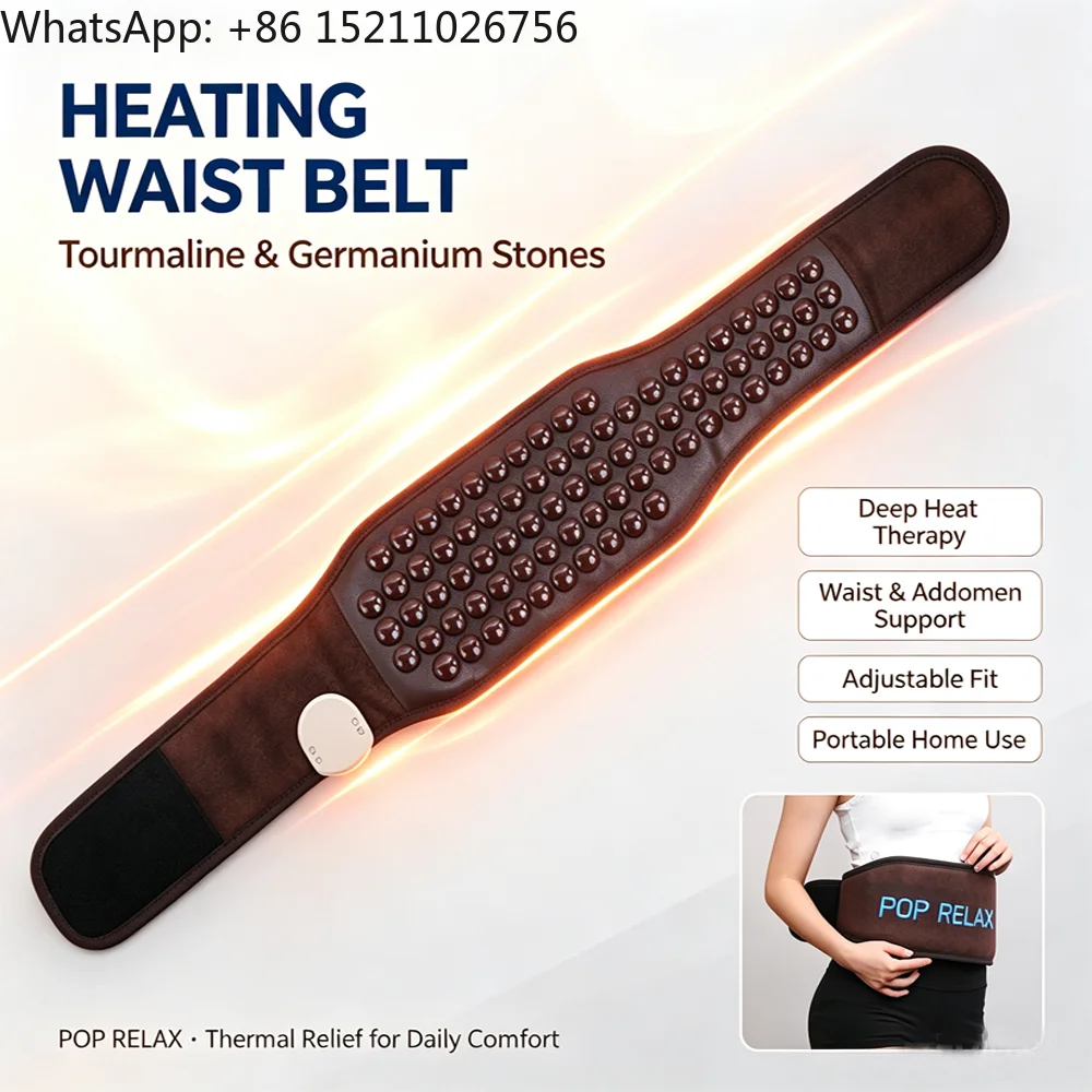 Far Infrared Tourmaline Heating Waist Belt, Thermal Therapy Lumbar Support Brace for Back Pain Relief and Spine Care