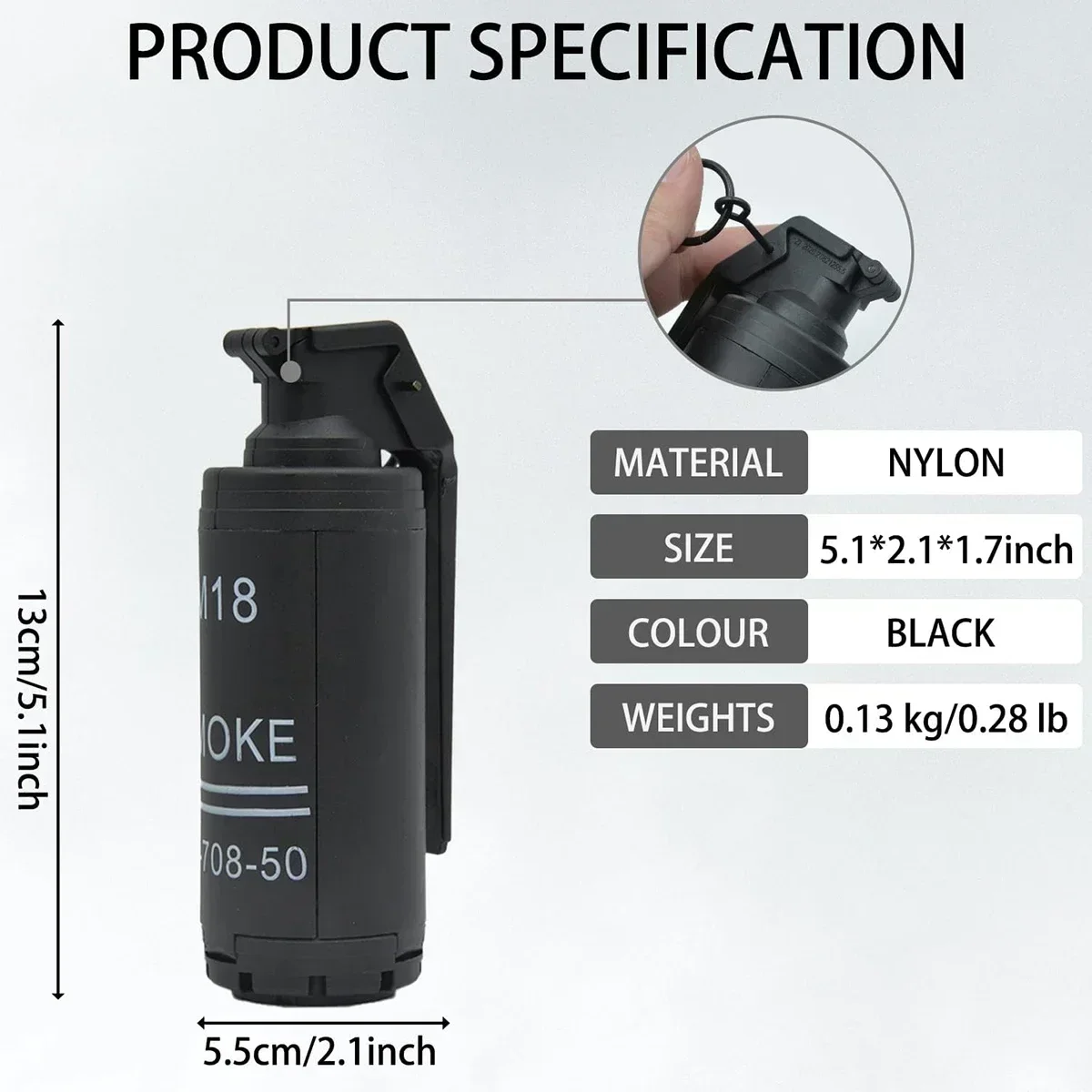 1/2 قطعة M18 لعبة قنبلة يدوية، قنبلة يدوية تكتيكية نموذج قنبلة دخان لعبة بلاستيكية-نموذج قنبلة يدوية خارجية.