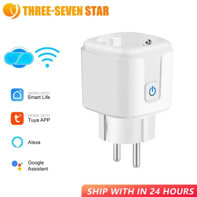 Tuya 16A WiFi EU Smart Plug Outlet 220V Power Monitor Wireless Socket Remote Timer Control For Google Home Alexa Home Control