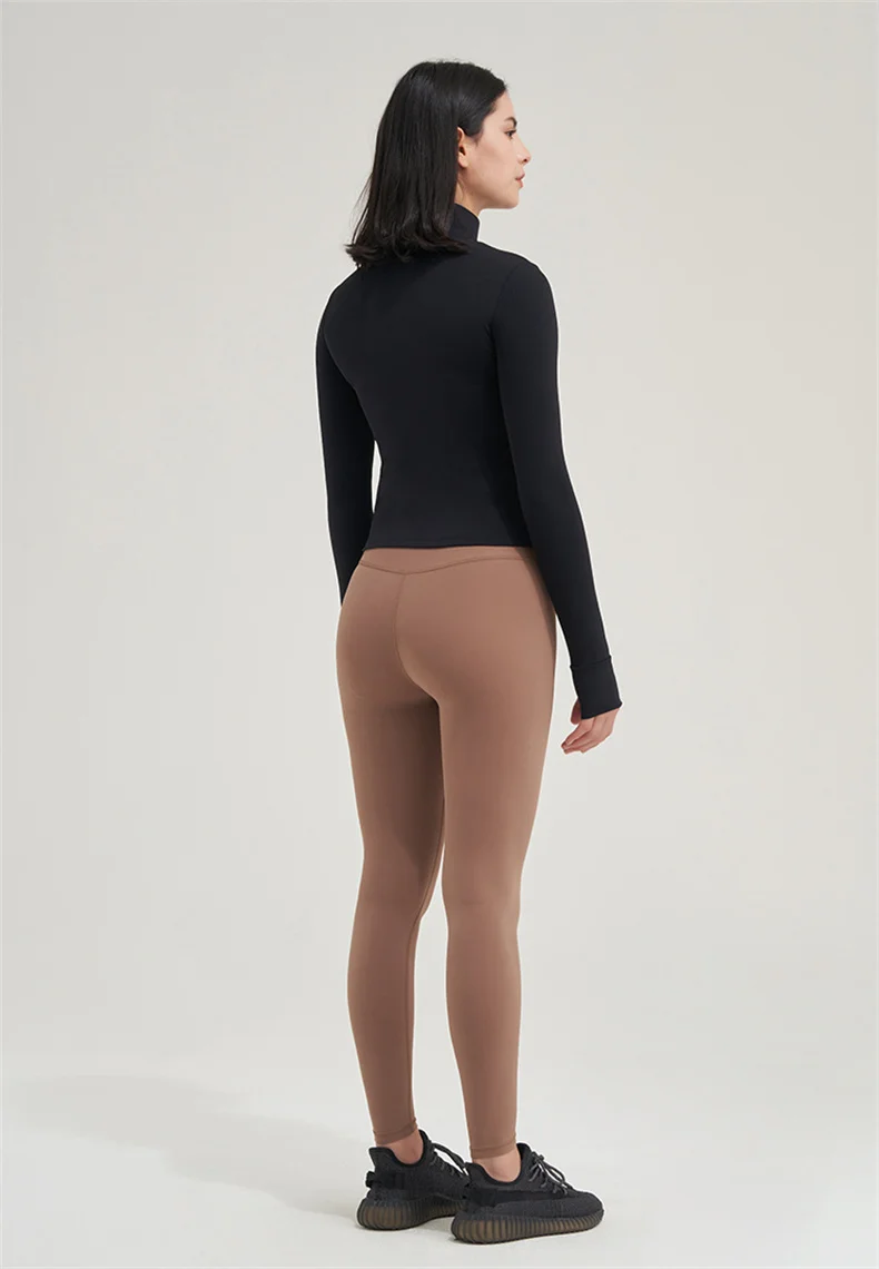 TRY TO BN Yoga Long Sleeve Coat Zipper Loose Sports Tops Breathable Sunscreen T Shirt Workout Women Running Gym Clothing Fitness