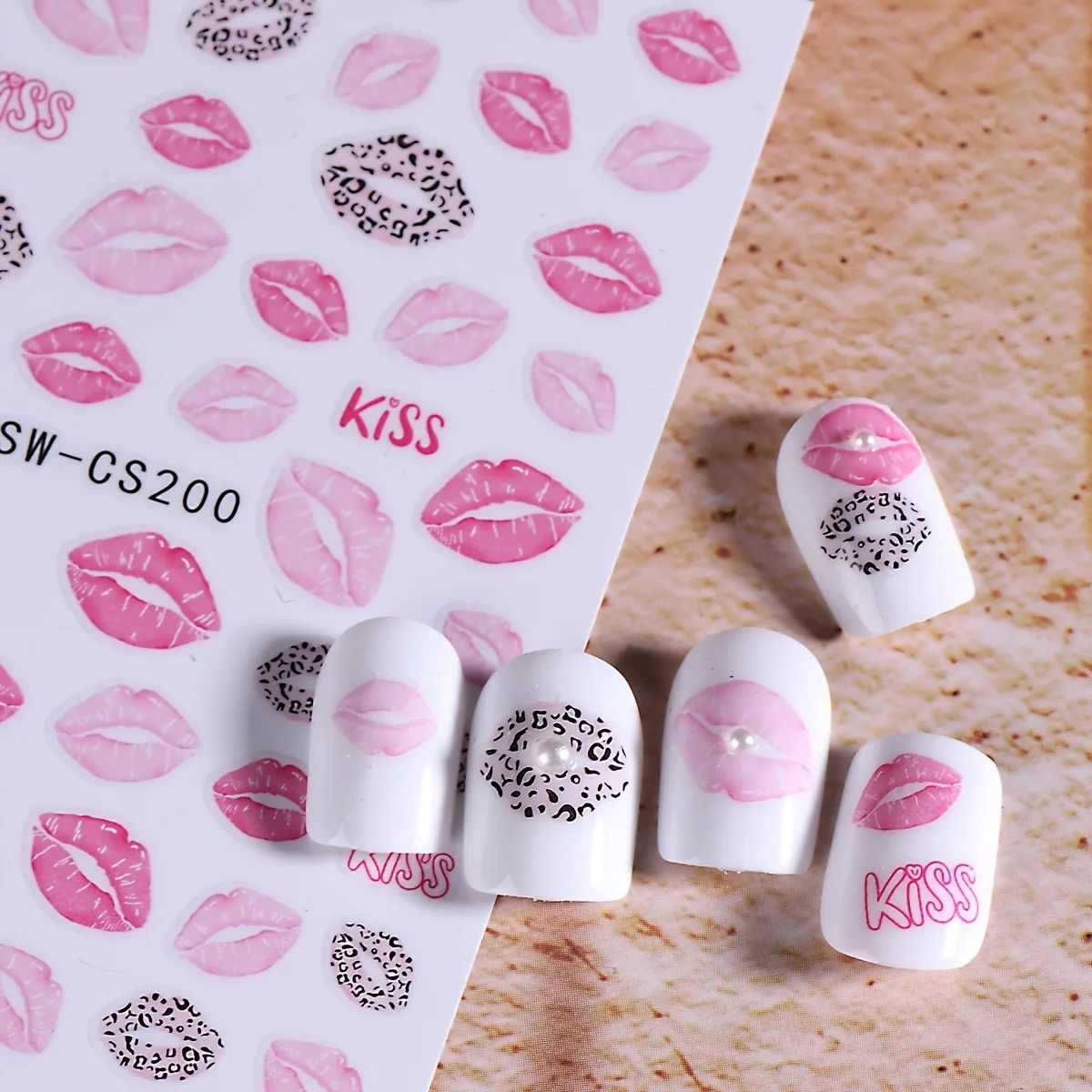 สติ๊กเกอร์ติดเล็บรูปปากวาเลนไทน์ 3 ชิ้น ใช้งานง่ายสำหรับตกแต่งเล็บ DIY ของขวัญ งานปาร์ตี้ และแต่งหน้างานแต่งงาน