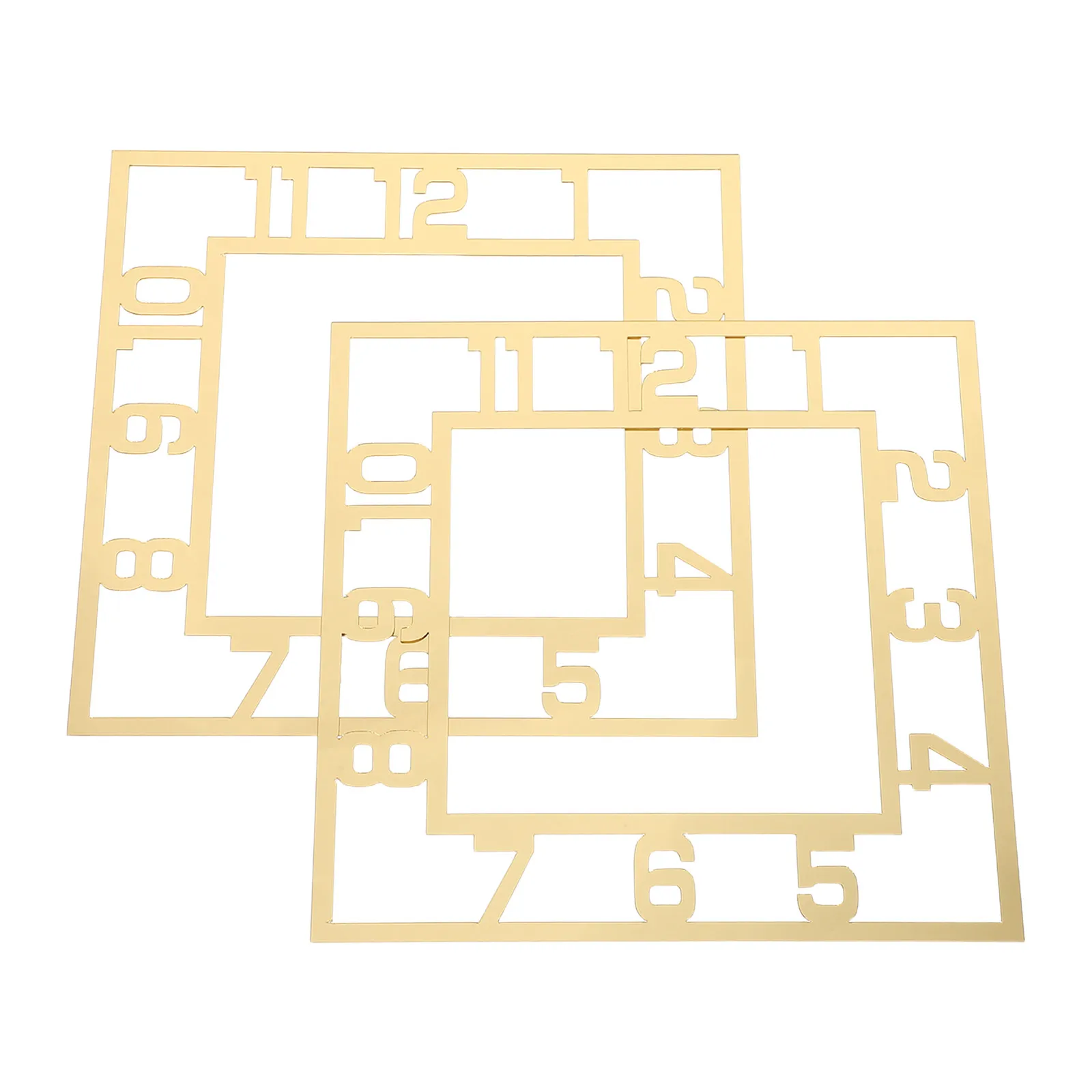 

2Pcs Self Adhesive Mirror Wall Stickers Modern Clock Face Design Removable Wall Art Decal for Living Room Bedroom Kitchen