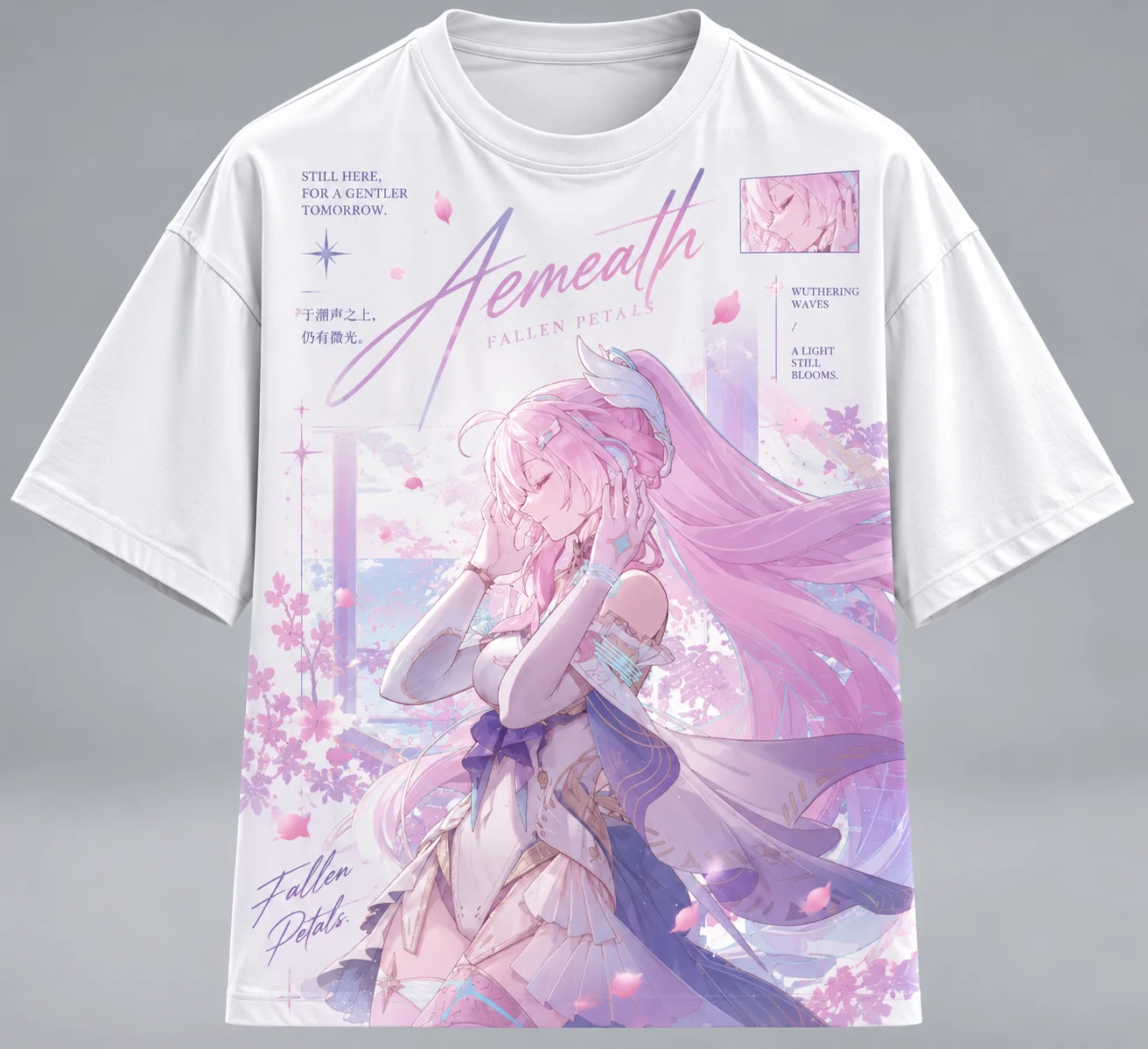 Unisex Wuthering Waves Aemeath Graphic T‑Shirt Y2K Harajuku Casual Cosplay Streetwear Anime Short Sleeve Top