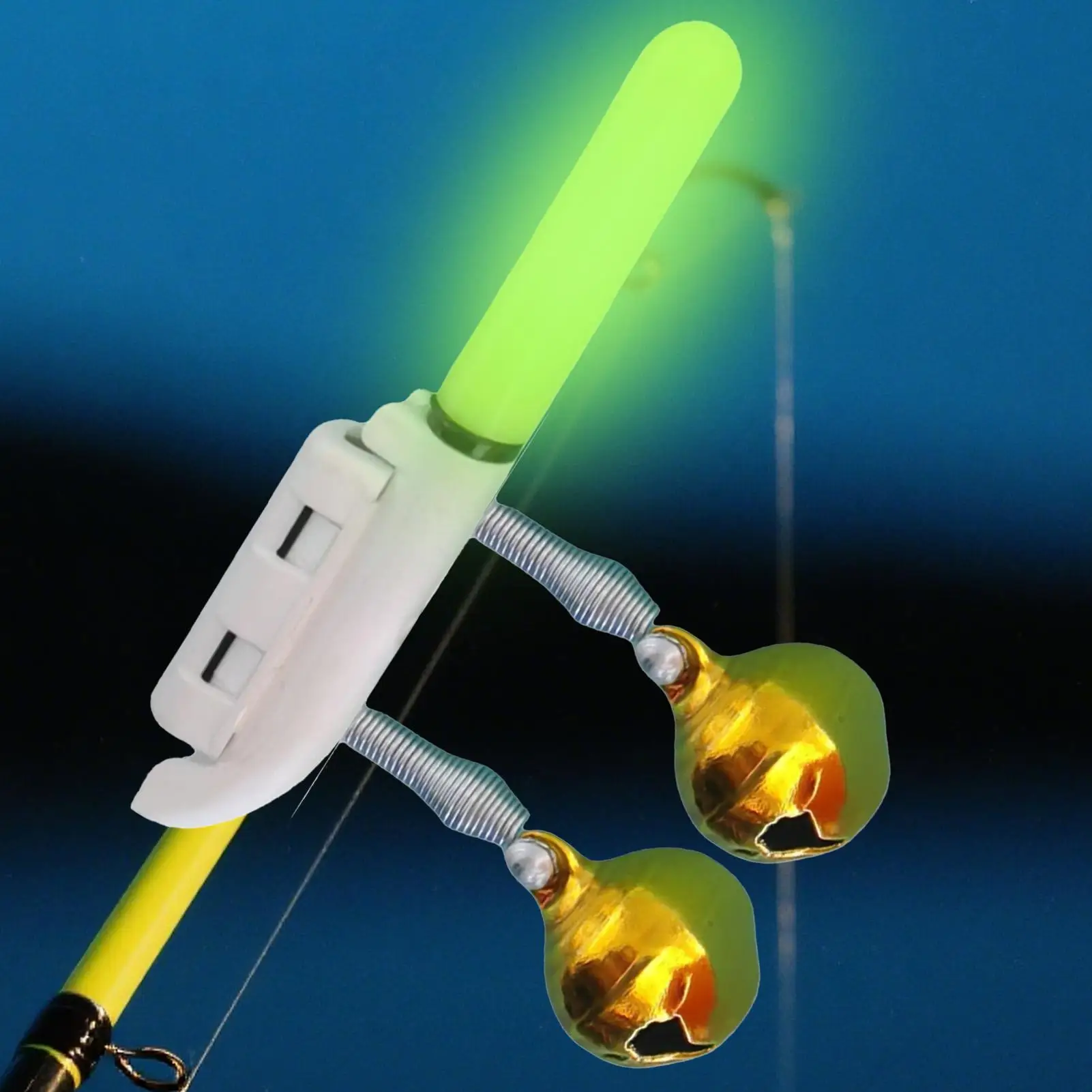 Fish Bite Alarm Double Bells Light USB Charger Lamp Bright Night Tool Kit Pesca Rod Tackle Flash LED