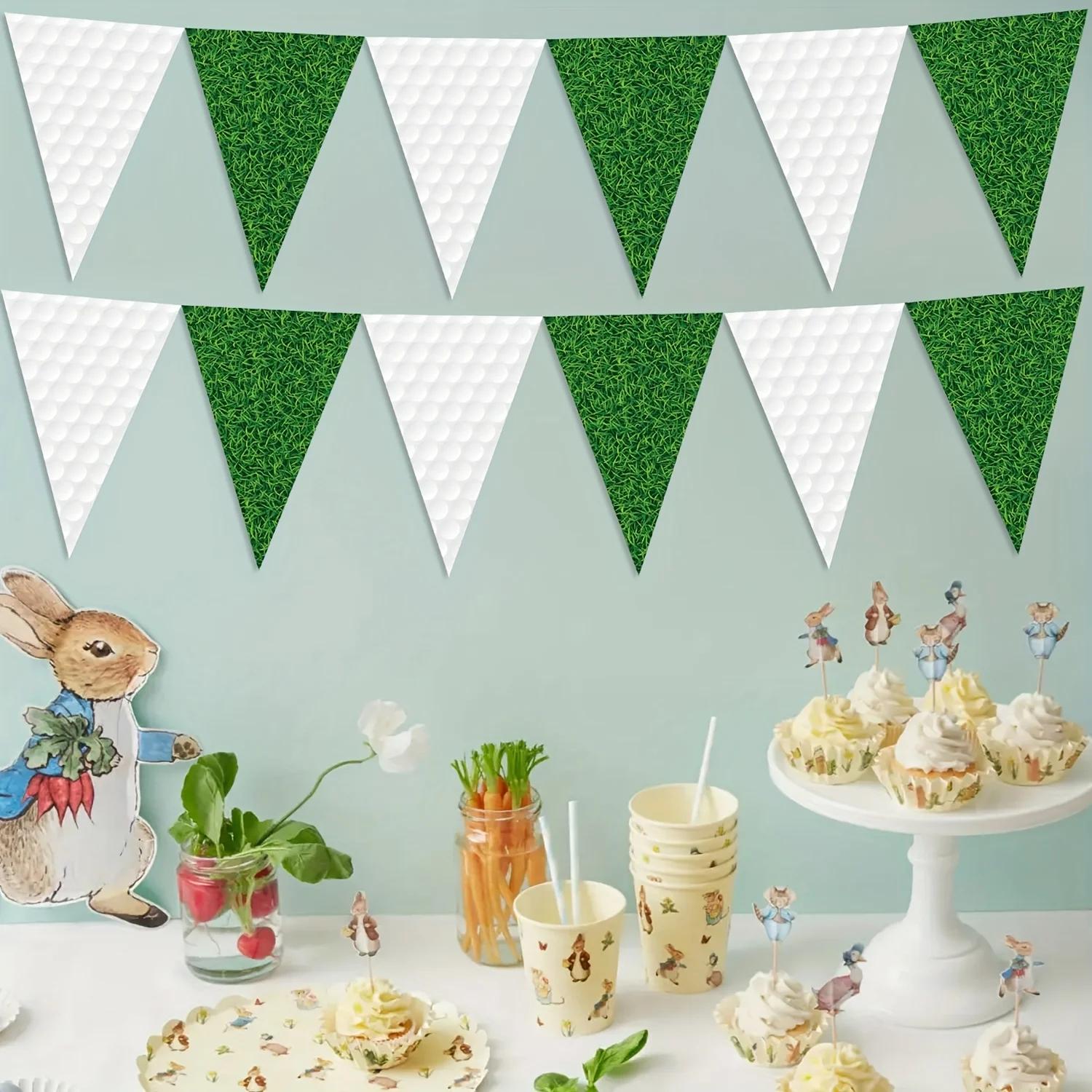 

Golf Party Decorative Banner Triangle Flag Garland, Outdoor Indoor Home Sports Birthday Party Decoration for Golf Fans