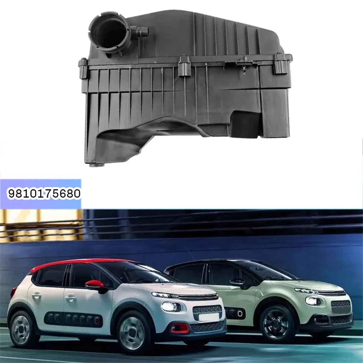 Car Air Filter Assembly with Filter Elements 9810175680 for Peugeot 301 2008 Citroen Elysee C3-XR 1.6L 2014-2017