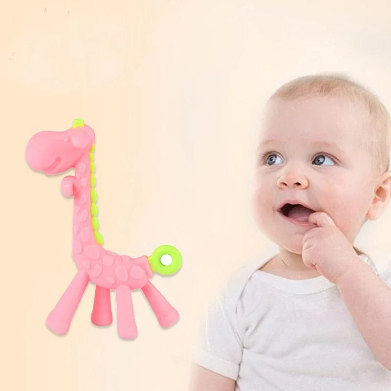 Baby Teether Cartoon Teething Nursing BPA Free Soft Silicone Baby Teeth That Fawn Molar Rod Giraffe To Bite The Teether Safty