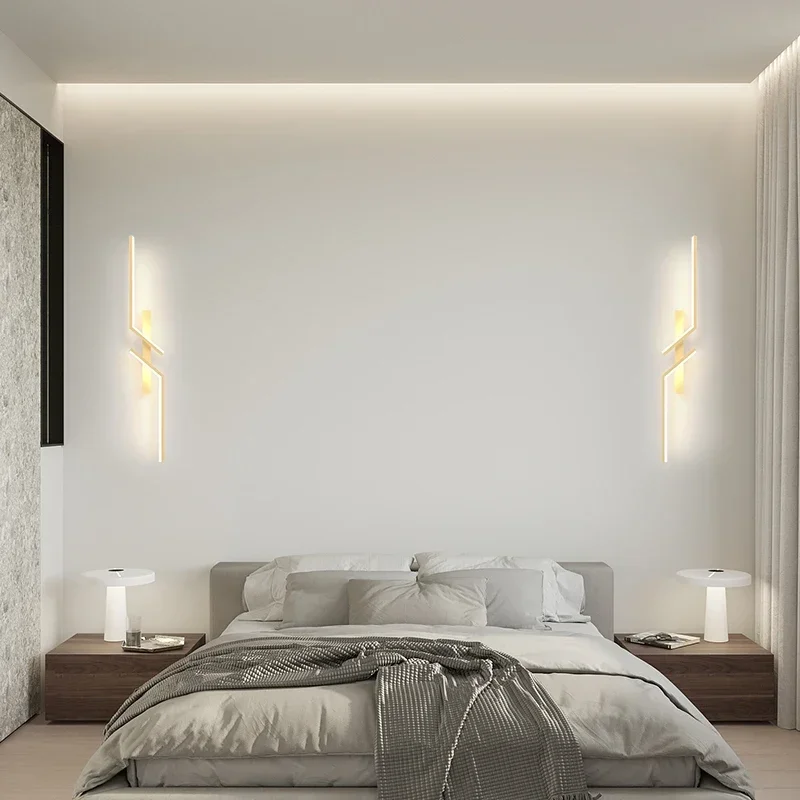 

Modern Minimalist LED Wall Lamp Creative Strip Bedside Sconce for Bedroom Living Room TV Sofa Lighting