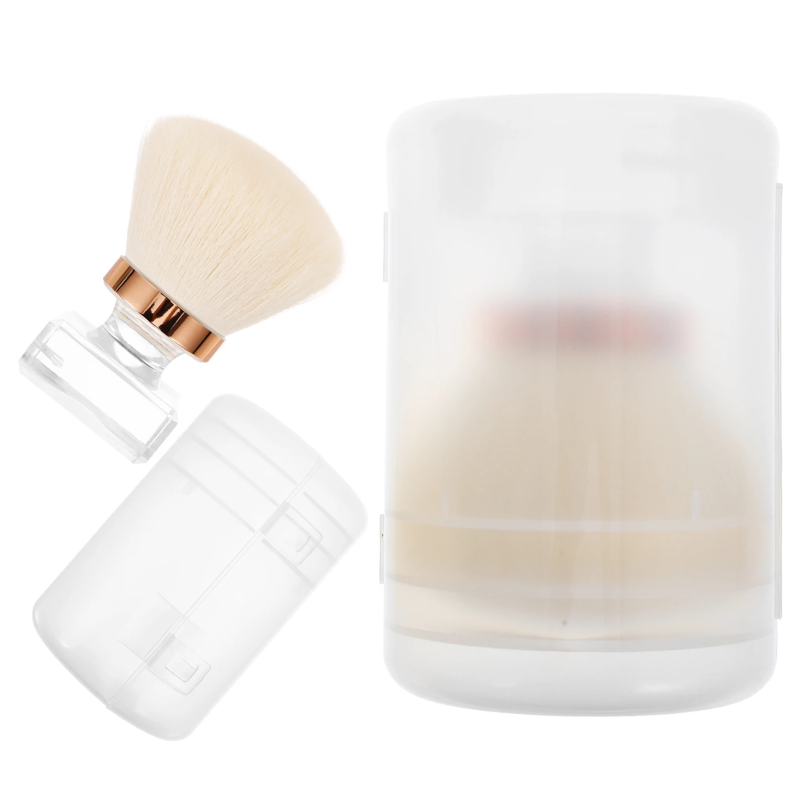 

2 Sets Powder Brush Mushroom Shaped Soft Artificial Fiber Easy Clean Bristles Multi Use Face Eyes Makeup Brushes Plastic Case