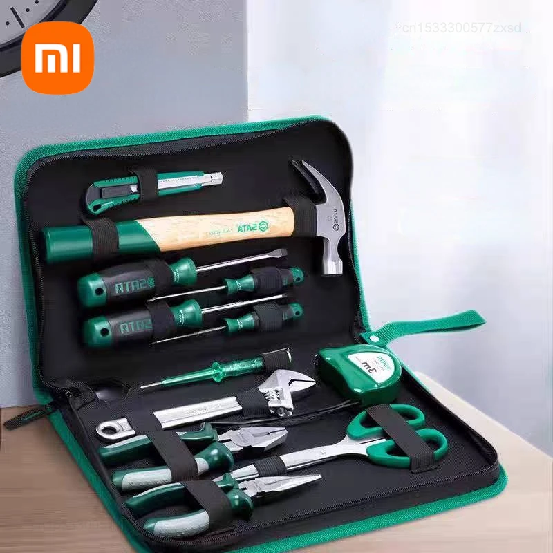 Xiaomi SATA Household Tool Set 12pcs Manual Hardware Tool Box Screwdriver Pliers Wrench Household Maintenance Handmade Tools Set