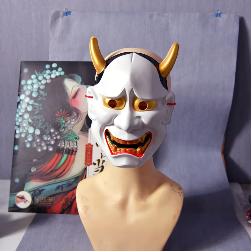 สไตล์หน้าสยองขวัญ, หน้ากาก Prajna ญี่ปุ่น, ใบหน้าผีที่น่ากลัว, ตกแต่งบ้านผีสิงสยองขวัญฮาโลวีน, หน้ากากเรซินสําหรับผู้ใหญ่ทุกเพศ