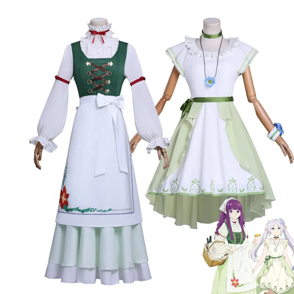 

Frieren: Beyond Journey's End Fern Cosplay Costume Character Collaboration Elegant Dress Accessories Wig Set Performance Costume