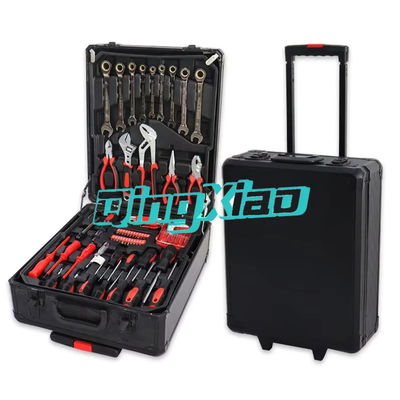 Multifunctional House Repair Tool Case Aluminum Trolley Hand Tool Set Portable Storage Box For Household Daily Repair Renovation