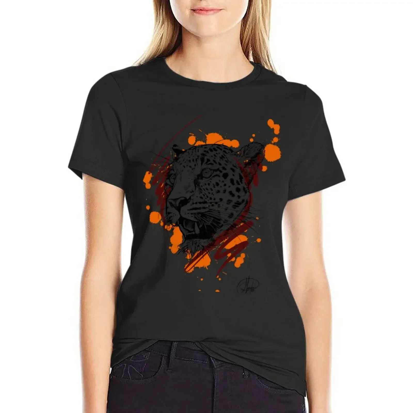 

Cheetah T-Shirt Blouse oversized tops t shirts for Women
